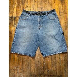 Boss Jean Shorts‎ Men's Size 42 Blue Denim Casual Flat Front Baggy Fit Outdoor